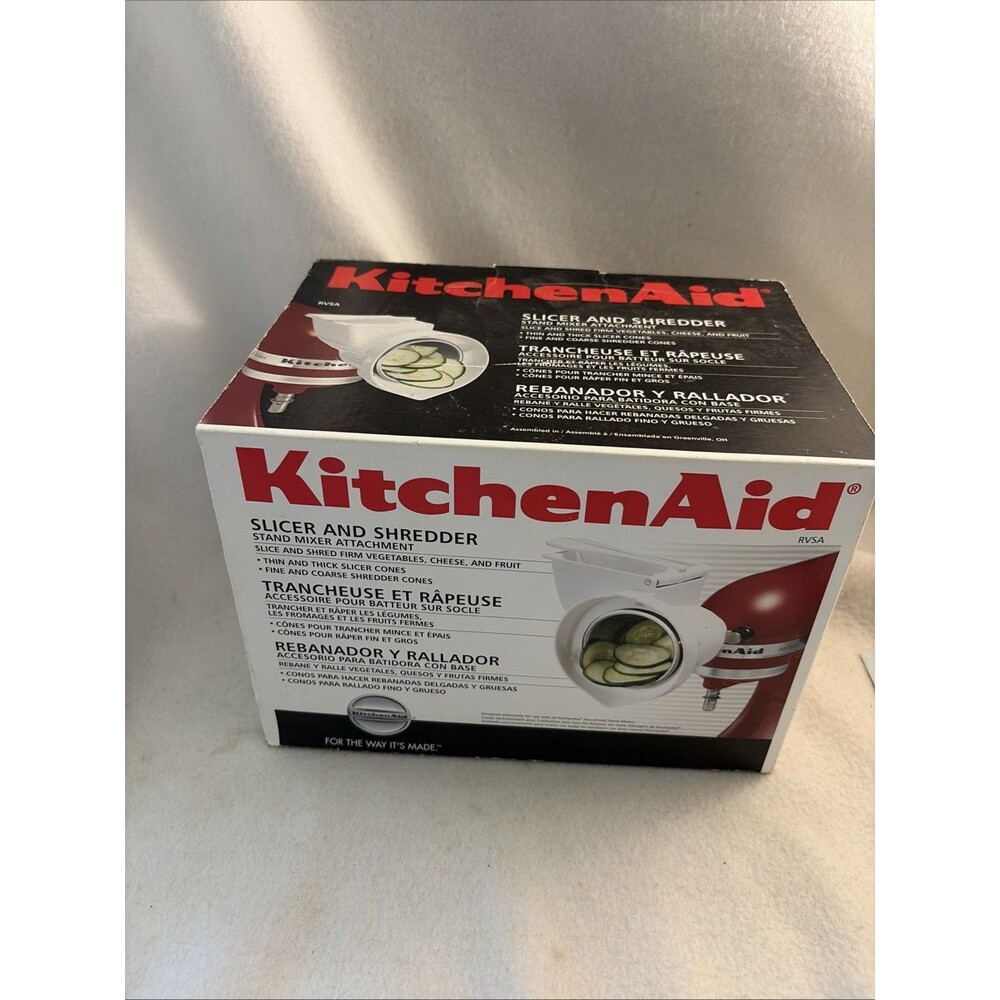 Kitchen Aid RVSA Slicer Shredder Stand Mixer Attachment White Complete